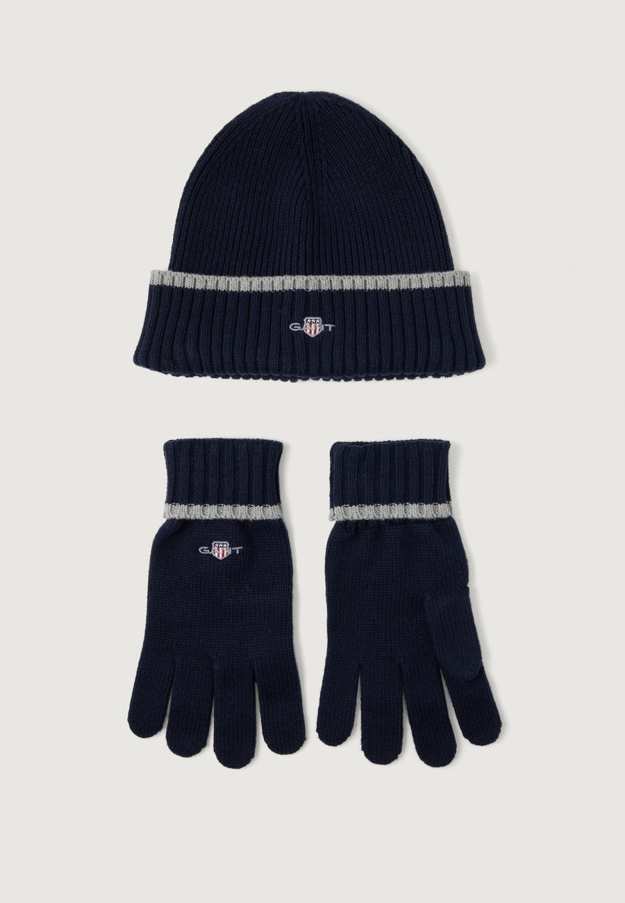 

Шапка GANT ESSENTIAL BEANIE AND GLOVE SET UNISEX, Marine/Dark Blue