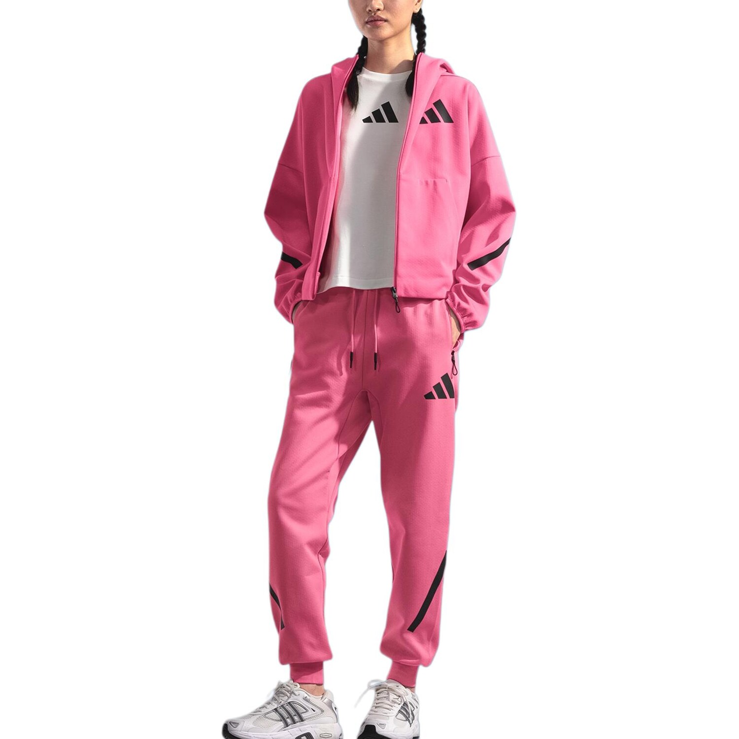 Куртка ZNE женская, пульсирующая, пурпурная Adidas, цвет Pulsating magenta — фото 3