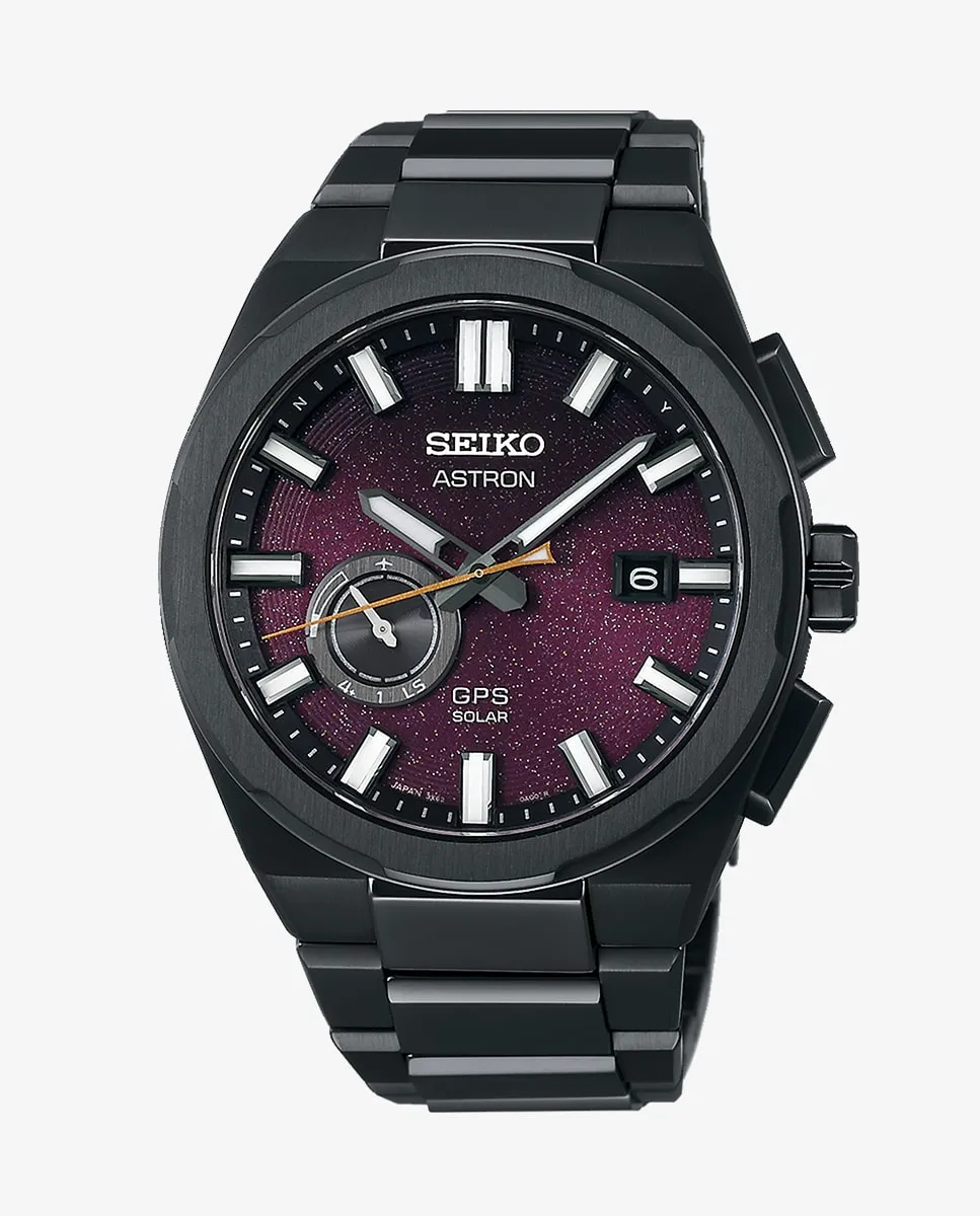 

Мужские часы Astron SSJ029J1 из стали с черным ремешком Seiko, черный