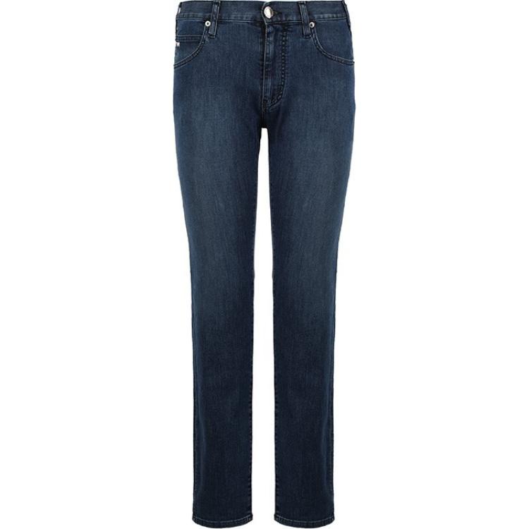 

Джинсы J45 Regular Fit с потертостями, плотностью 8 унций EMPORIO ARMANI, синий