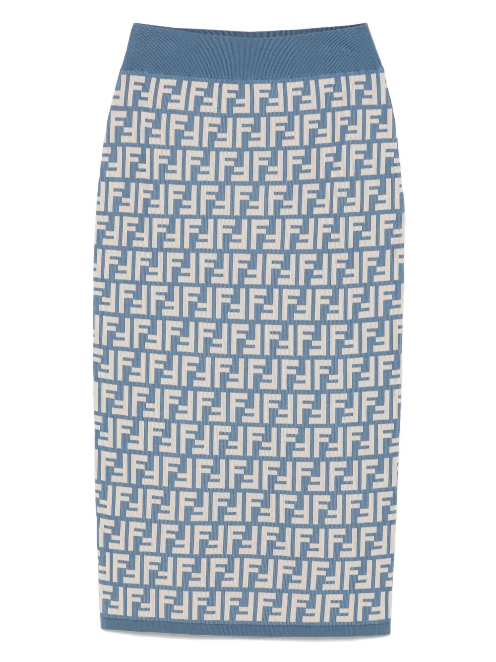 

Жаккардовая юбка мини с логотипом FF FENDI, синий