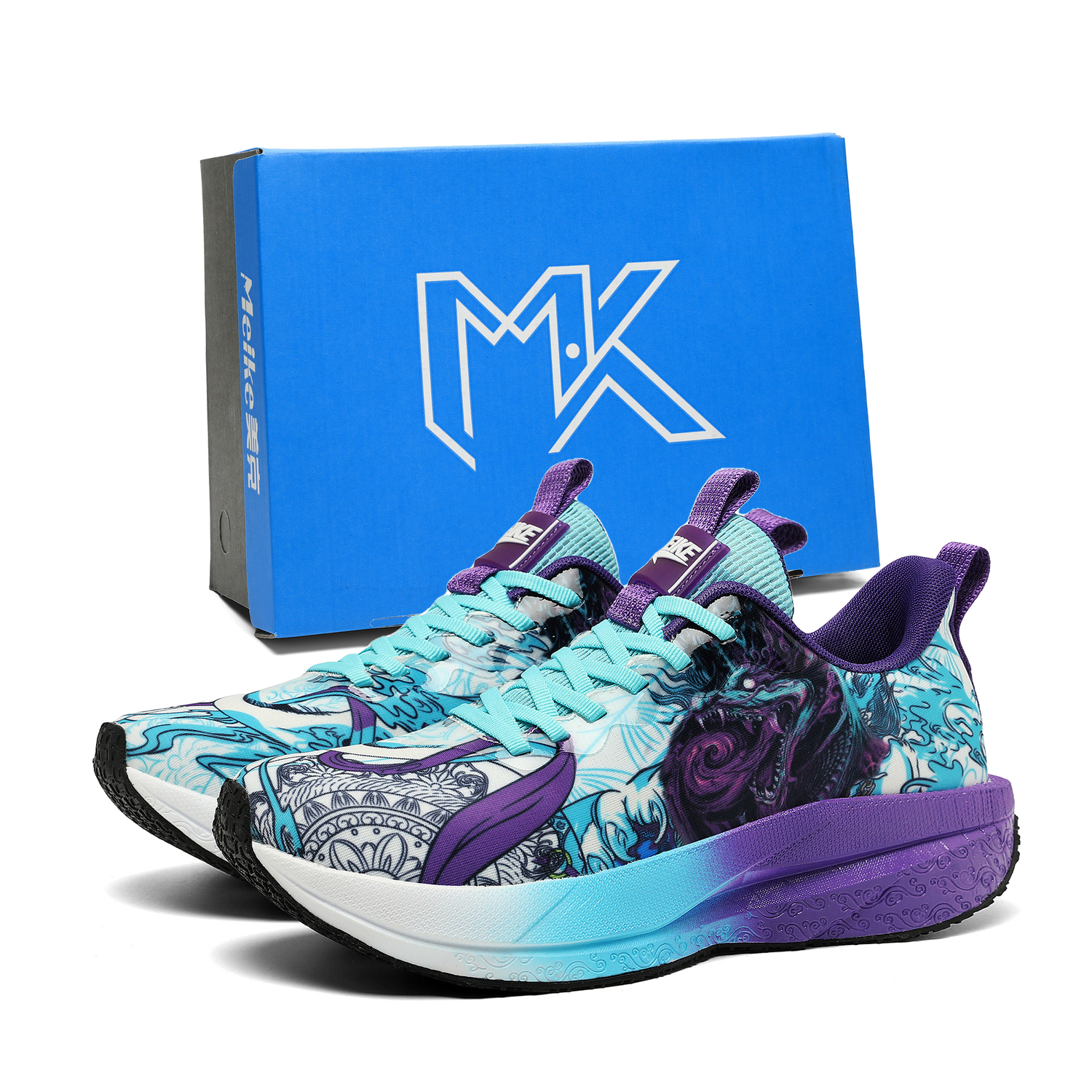 

MEIKE Кроссовки Unisex Low top Mismatched, Purple Moon, Plum Red