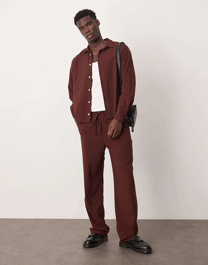 

Свободные брюки ASOS DESIGN коричневого цвета (часть комплекта)