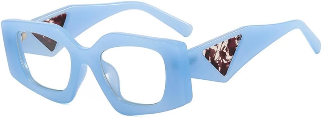 

Популярные модные солнцезащитные очки «кошачий глаз» в форме многоугольника для женщин, ретро-стиль, гелевые цветные линзы, защита от УФ-излучения UV400, прозрачная оправа для мужчин UUPTTPL, Blue Clear