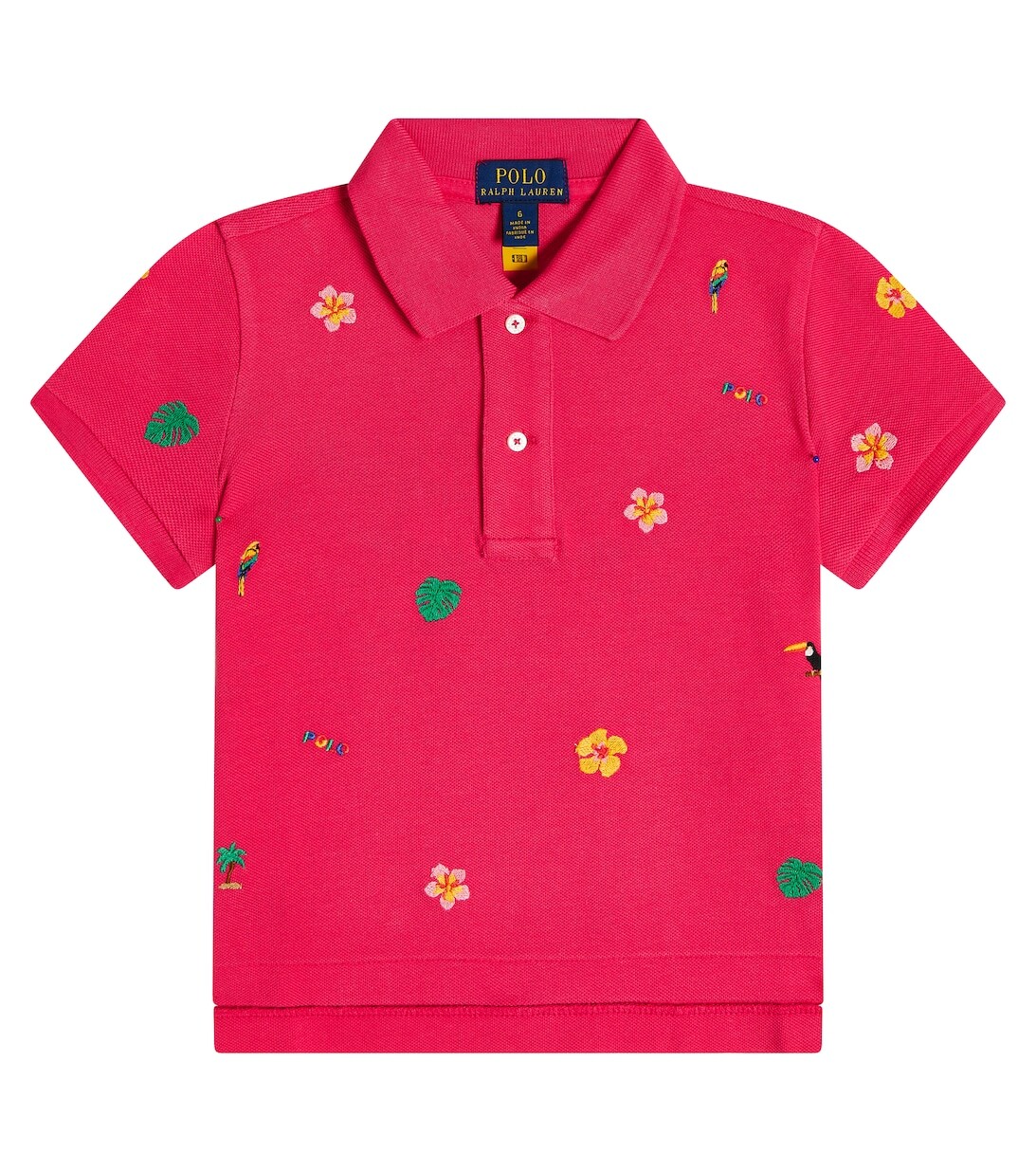 

Рубашка-поло из хлопка с вышивкой Polo Ralph Lauren, розовый