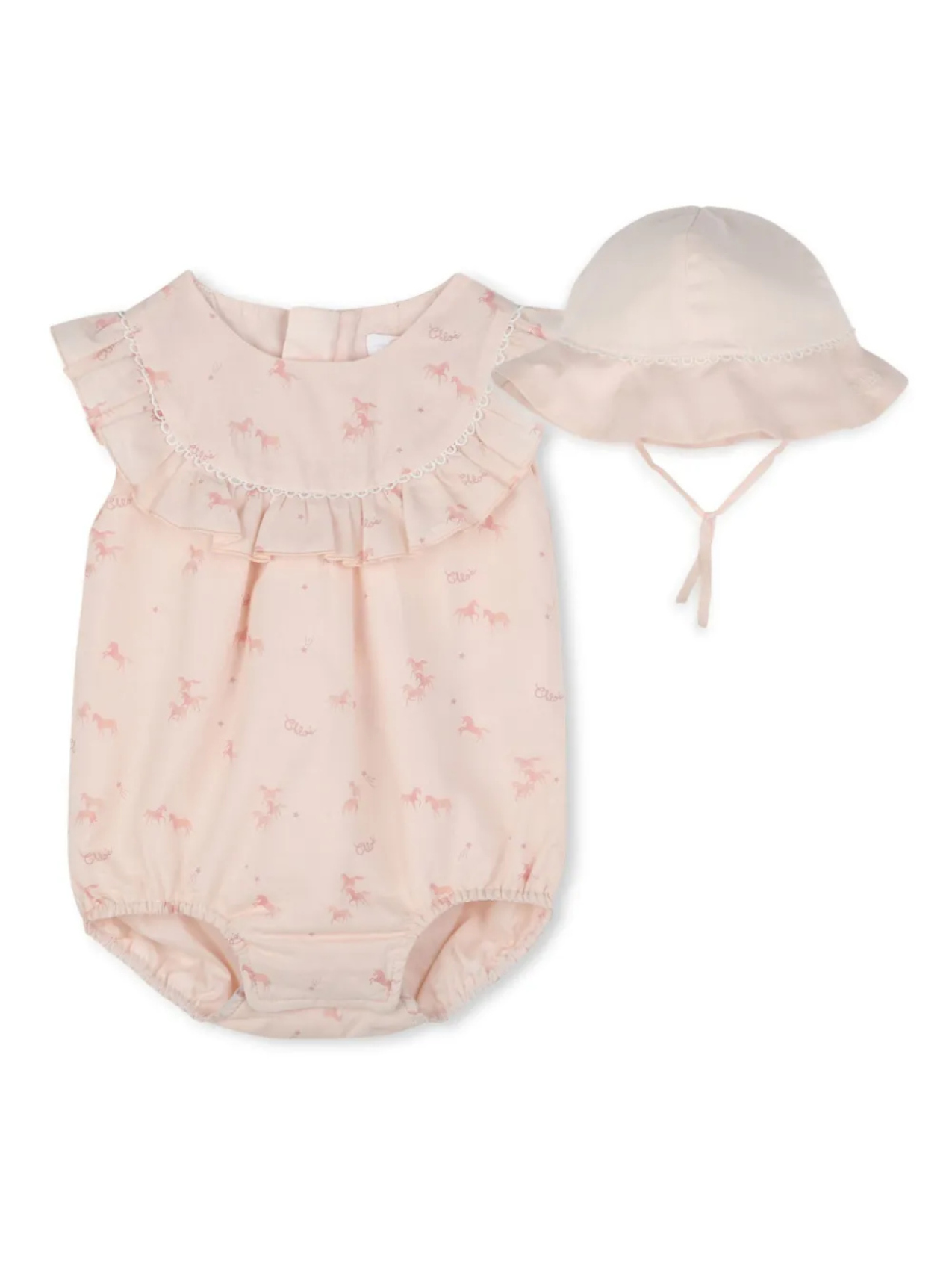 

Chloé Kids комбинезон с графичным принтом, розовый