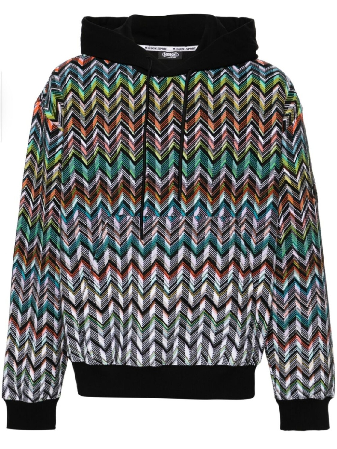 

Missoni худи с узором зигзаг и вышитым логотипом, черный