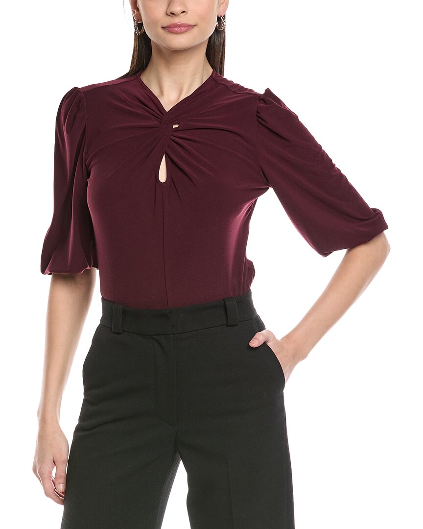 

Вязаный топ CeCe Twist Keyhole с рукавами 3/4, красный