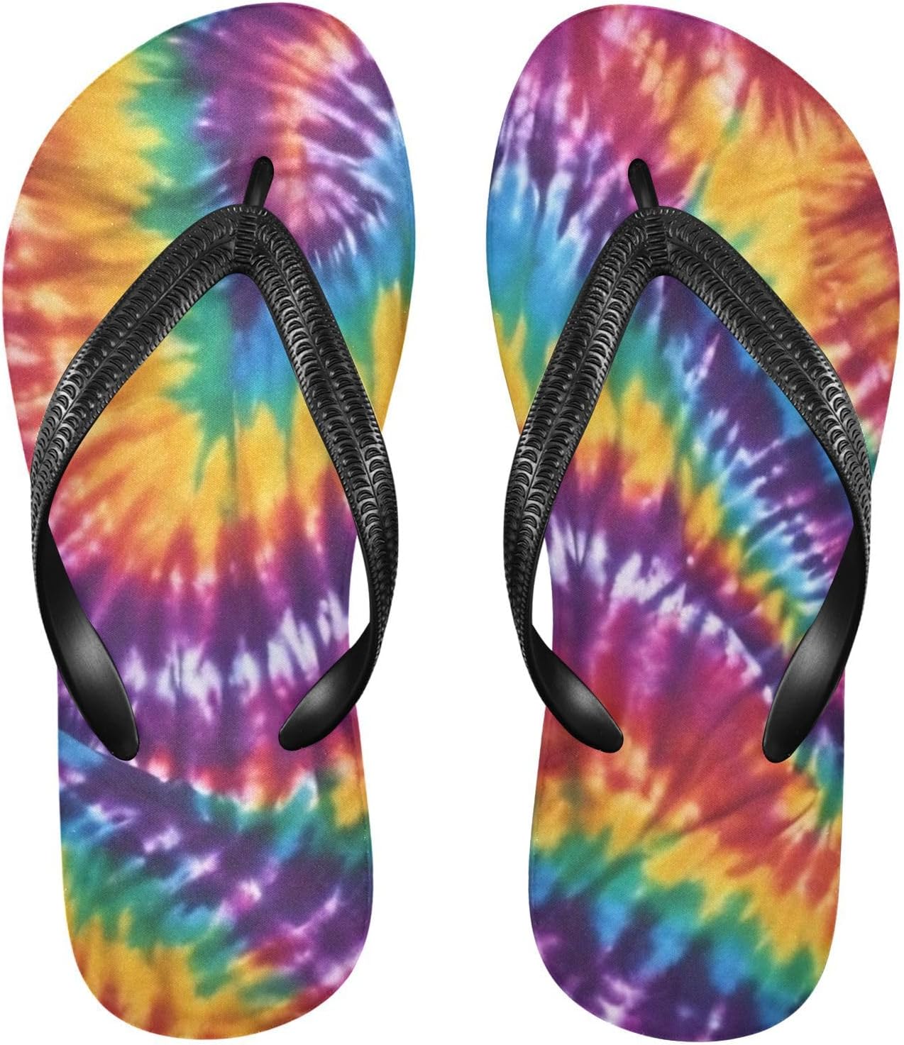 

Женские шлепанцы YMGQYJ, повседневные летние сандалии, мужские шлепанцы для пляжа на открытом воздухе с принтом «тай-дай», Multicolor