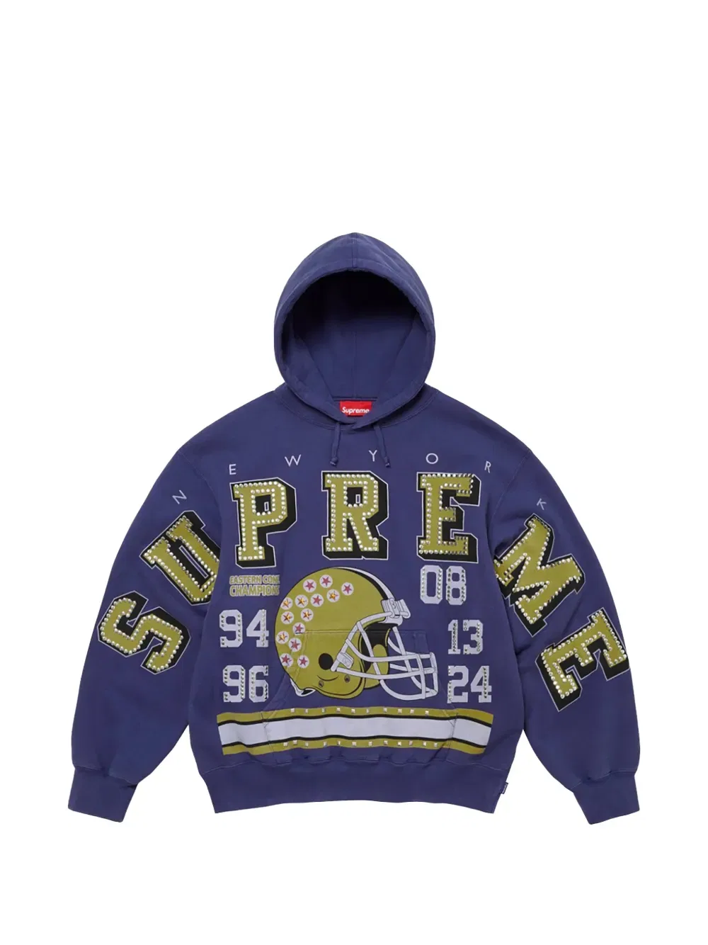 Худи Champions с графическим принтом и заклепками Supreme, синий