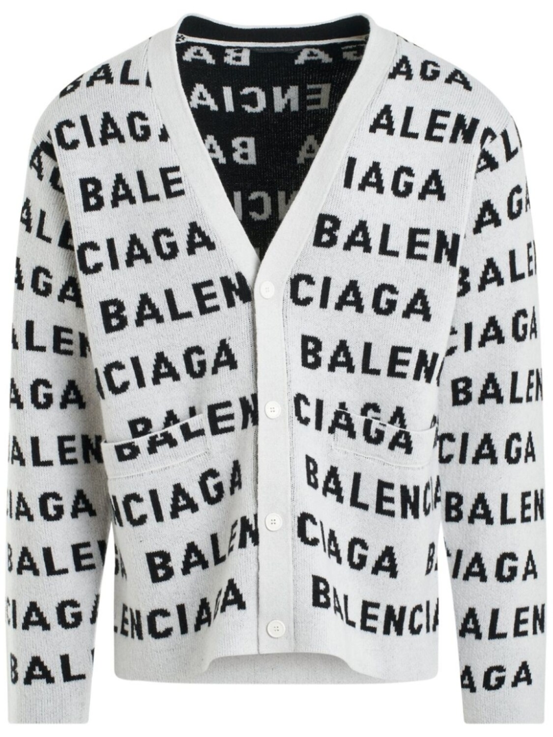 

Balenciaga кардиган с логотипом, связанный интарсией, белый