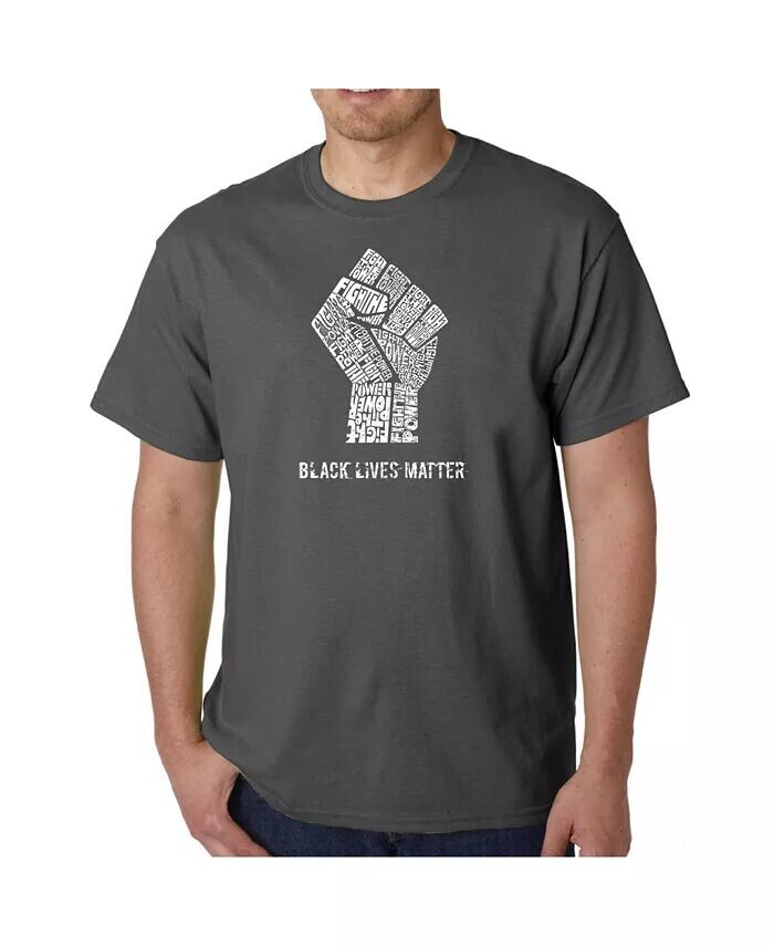 

Мужская черная футболка с надписью Lives Matter Word Art LA Pop Art, серый