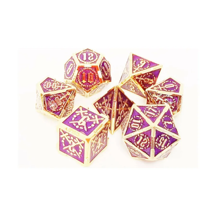 

Набор Poly — фиолетовый с золотом (7), Metal Dice - Knights of the Round Table