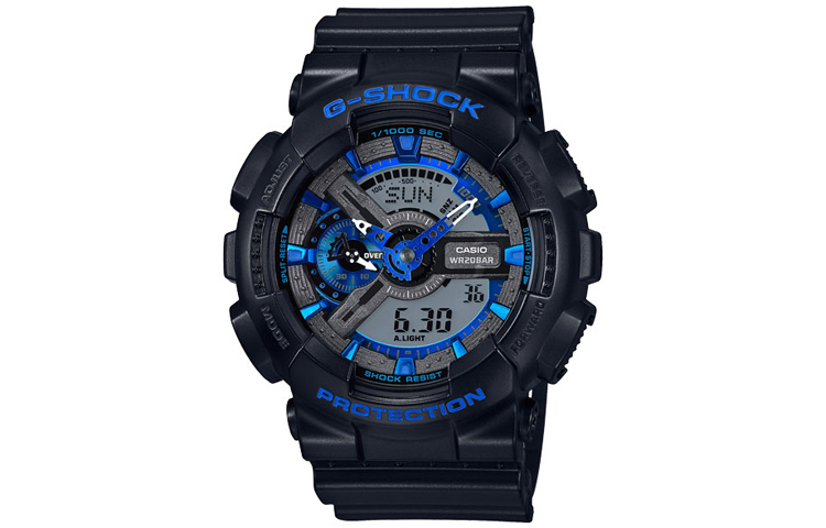 

CASIO Часы G Shock Theme Collection с кварцевым механизмом, ремешком из смолы, мужские, черный циферблат