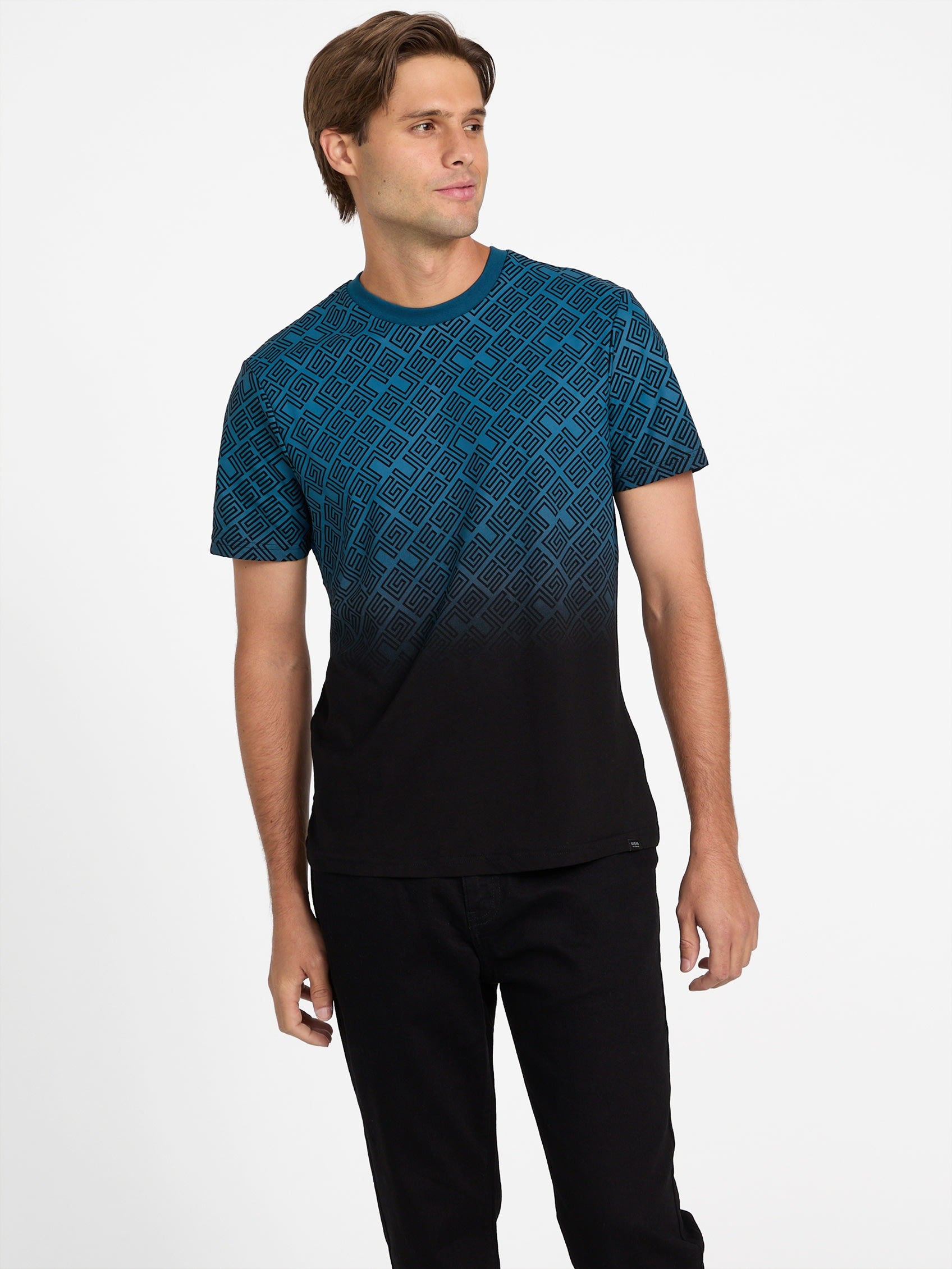 

Футболка с круглым вырезом и логотипом Gael Guess Factory, цвет bold teal