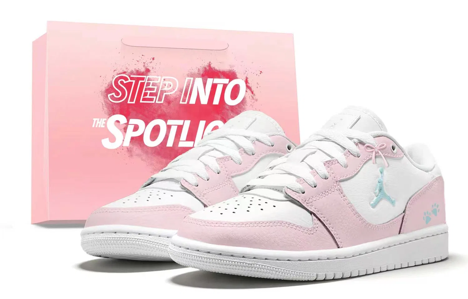 Кроссовки для скейтбординга COURT CONNECT Pink Claw Milk Puff из натуральной кожи, антиударные, низкие, детские, розово-белые, унисекс Jordan, Pink White