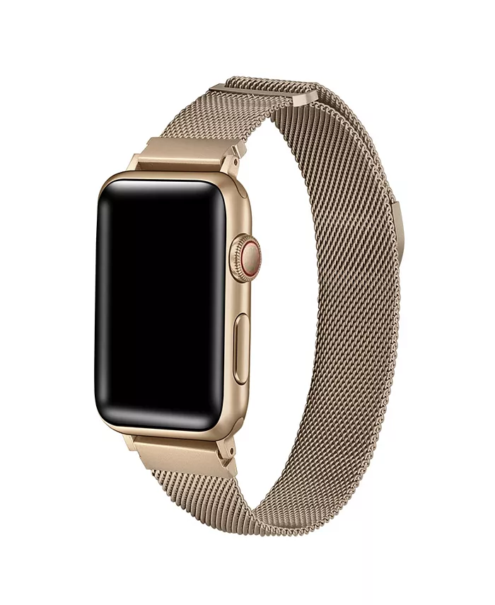 

Бесконечный сетчатый браслет из нержавеющей стали для Apple Watch 44, 45, 46, 49 мм Posh Tech, желтый