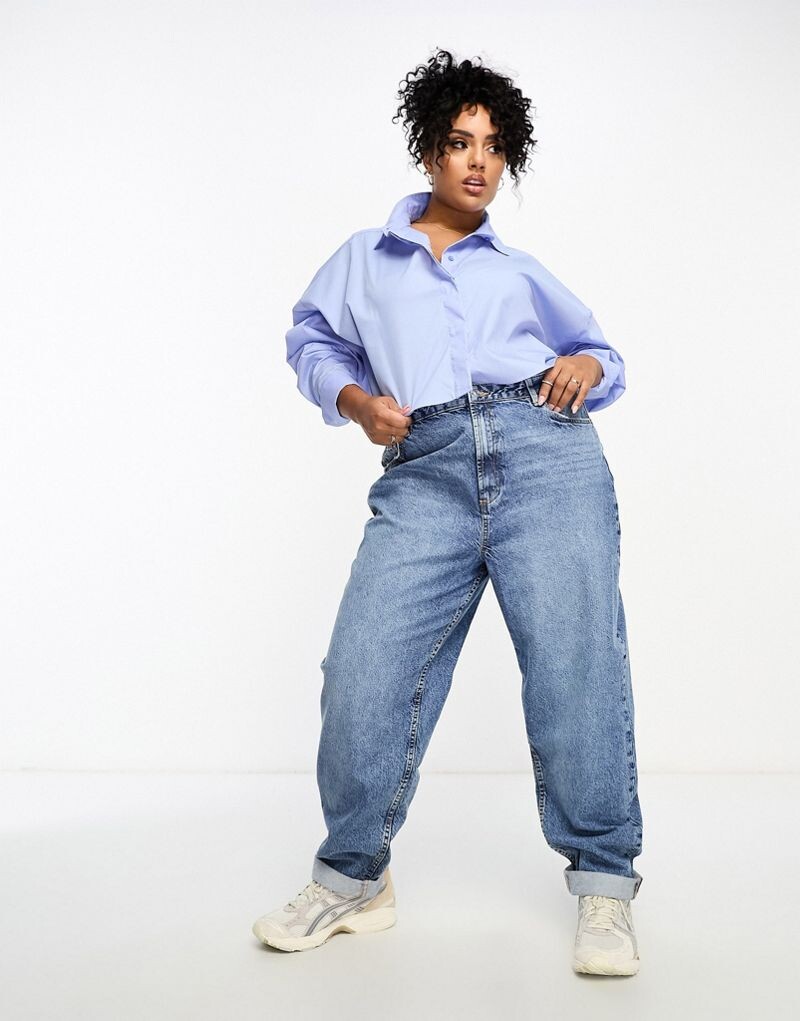 

Синие свободные джинсы для мамы ASOS DESIGN Curve