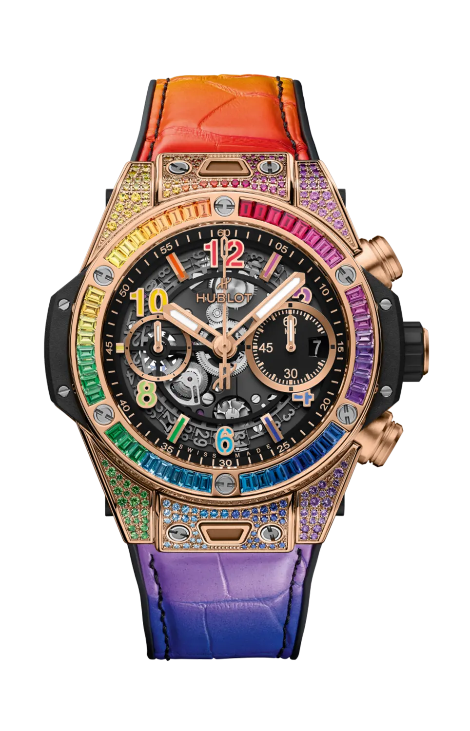 

Часы big bang unico king gold rainbow 42 мм Hublot