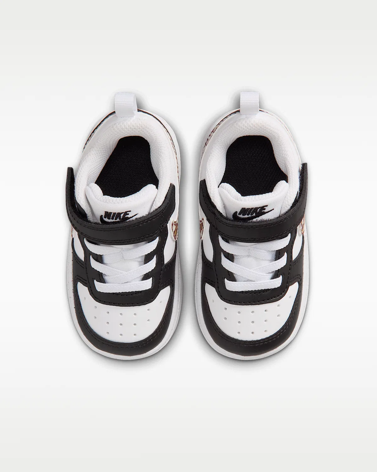 Кроссовки Nike Court Borough Low для малышей, Black/White/Gum Medium Brown/White — фото 4