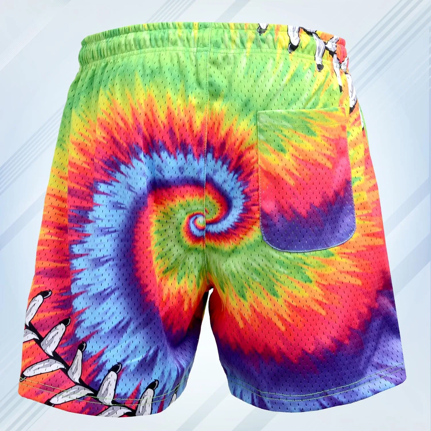 Frenzy Fit Мужские спортивные шорты для тренировок - легкая, быстросохнущая спортивная одежда с графическим принтом, идеально подходит для тренажерного зала, бега и тренировок, Rainbow Swirl — фото 2