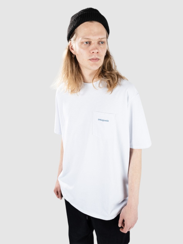 Футболка Patagonia Boardshort Logo Pocket Responsibili T-Shirt, white — фото 2