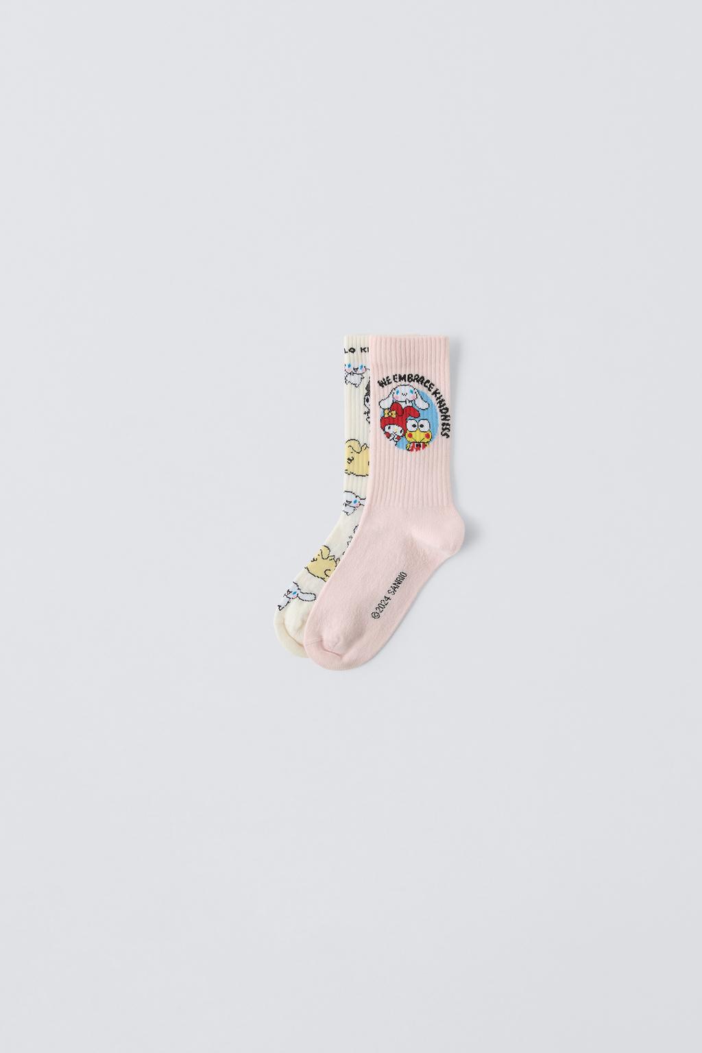 

Упаковка 2 носков hello kitty ZARA, бледно-розовый