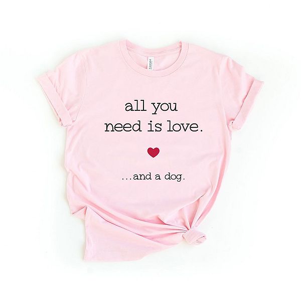

Футболка с принтом All you need is love and a dog Simply Sage Market, Pink