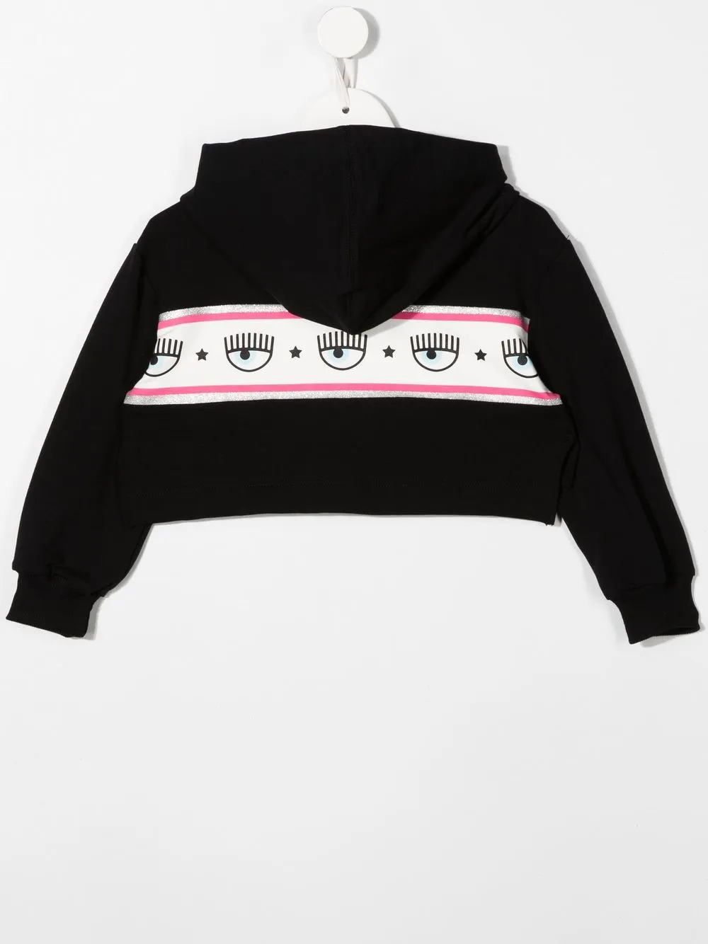 Укороченное худи с логотипом Chiara Ferragni Kids, черный — фото 2