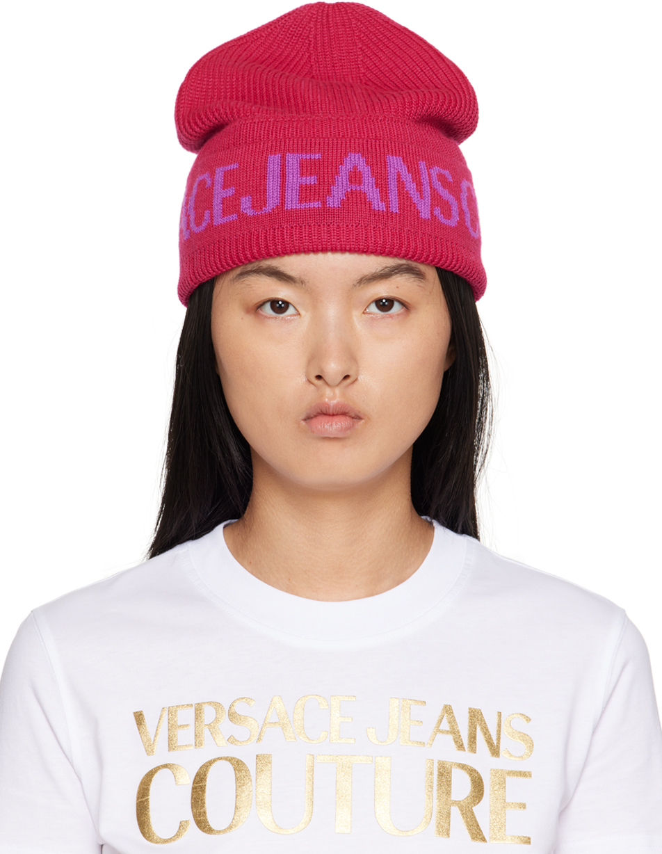 

Шапочка жаккардовая розовая Versace Jeans Couture