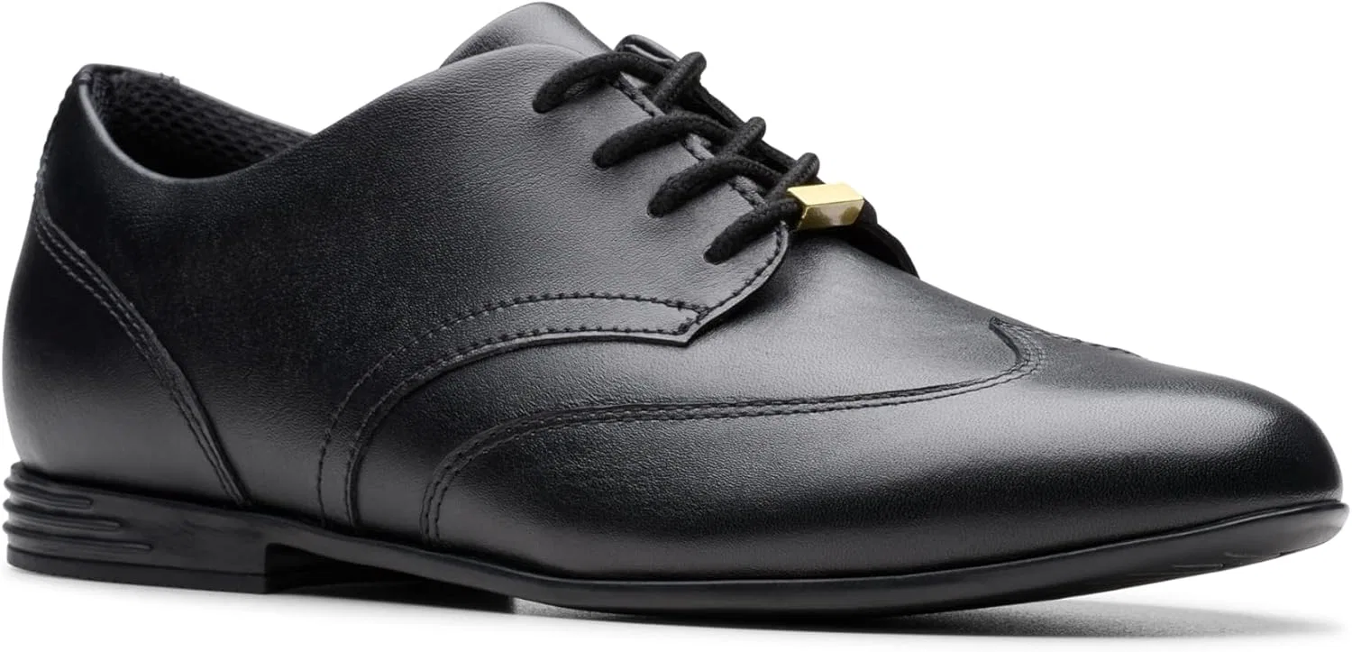 Туфли Clarks Unisex Finja Wing Y.Shoe, Black (Black Leather) — фото 4
