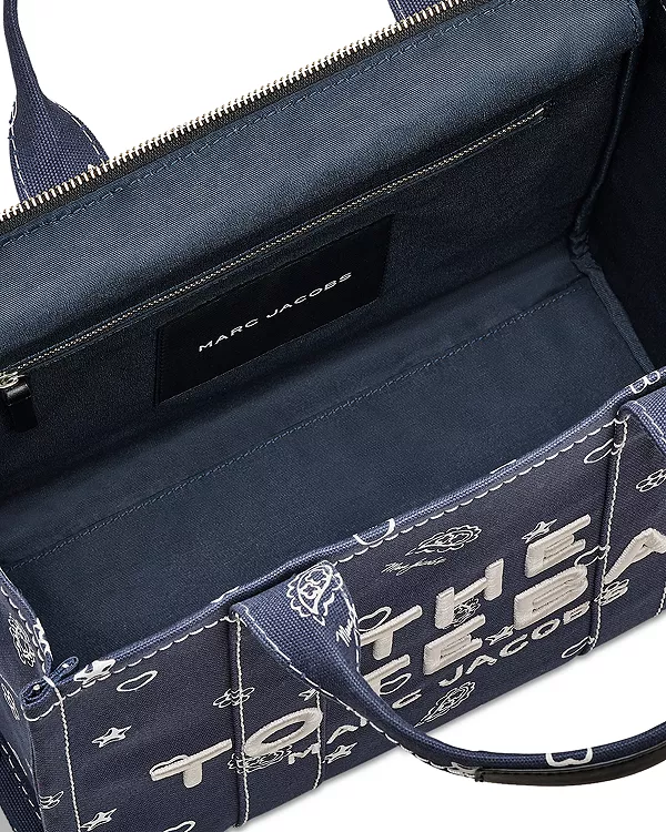 Средняя холщовая сумка-тоут в виде банданы Marc Jacobs, синий — фото 4
