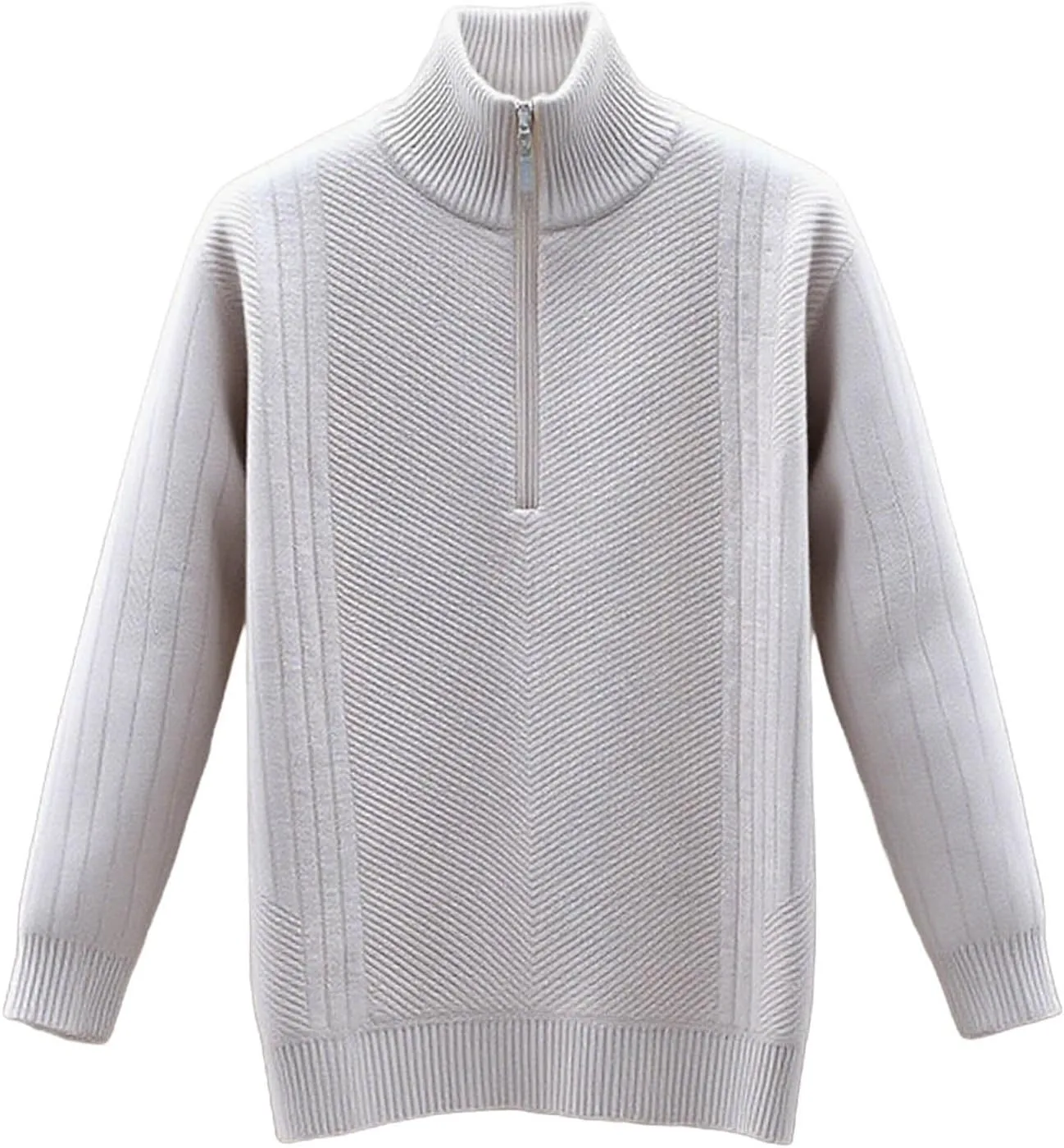 

Мужской полузастегивающийся свитер с воротником стойкой, утепленный флисом Cambkatl