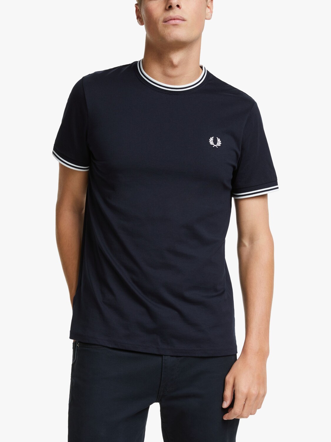 

Футболка Fred Perry с двойным носком, темно-синяя, Синий, Футболка Fred Perry с двойным носком, темно-синяя