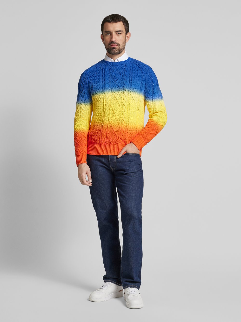 

Вязаный свитер с ребристыми манжетами Polo Ralph Lauren, золотой