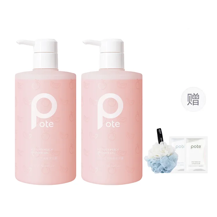 POTE Гель для душа Fresh Look Peach с ароматом персика для снятия зуда и глубокого очищения 375 мл/475 мл — фото 2