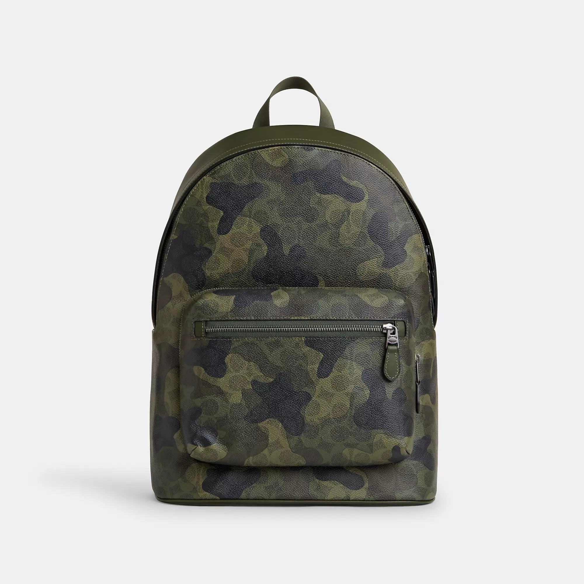 

Рюкзак Coach Outlet West с фирменным камуфляжным принтом, цвет dark shamrock multi