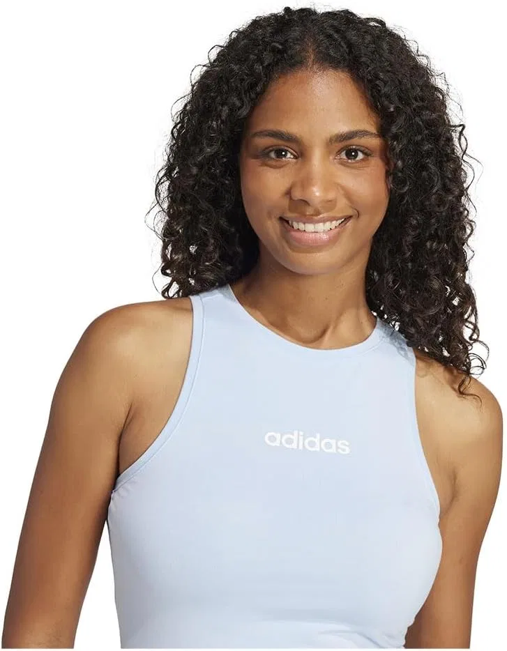 Топ-майка Slim Fit adidas, цвет Glow Blue/White — фото 2