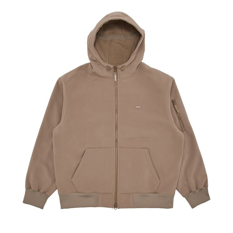 

Толстовка Supreme WINDSTOPPER Zip Up Hooded Sweatshirt Taupe, желто-коричневый