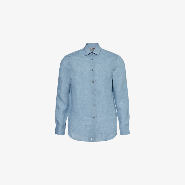 

Классическая льняная рубашка с длинным рукавом Paul Smith, голубой
