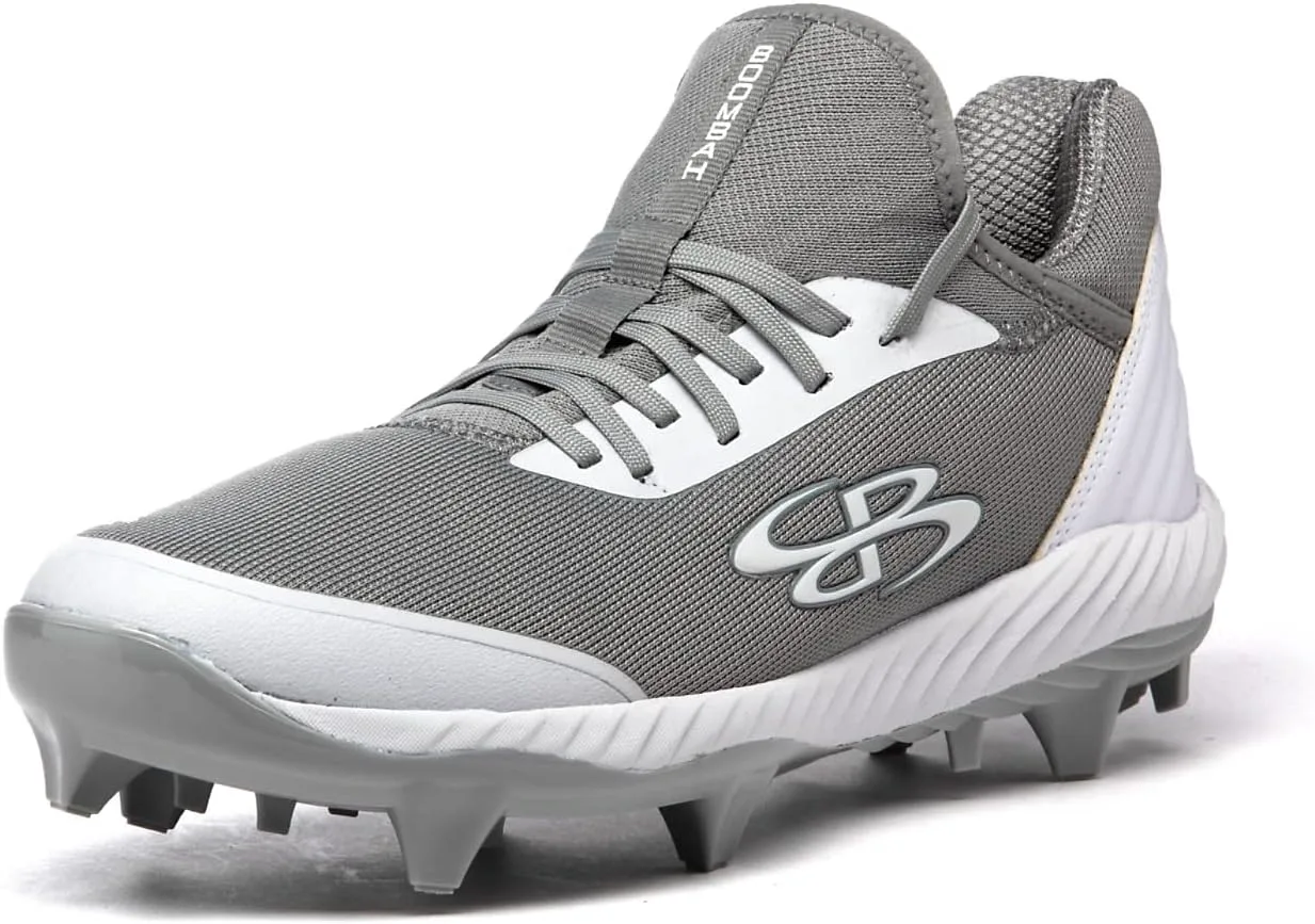Мужские бутсы Boombah Raptor с формованными шипами - несколько вариантов цвета - разные размеры, серый/белый — фото 4