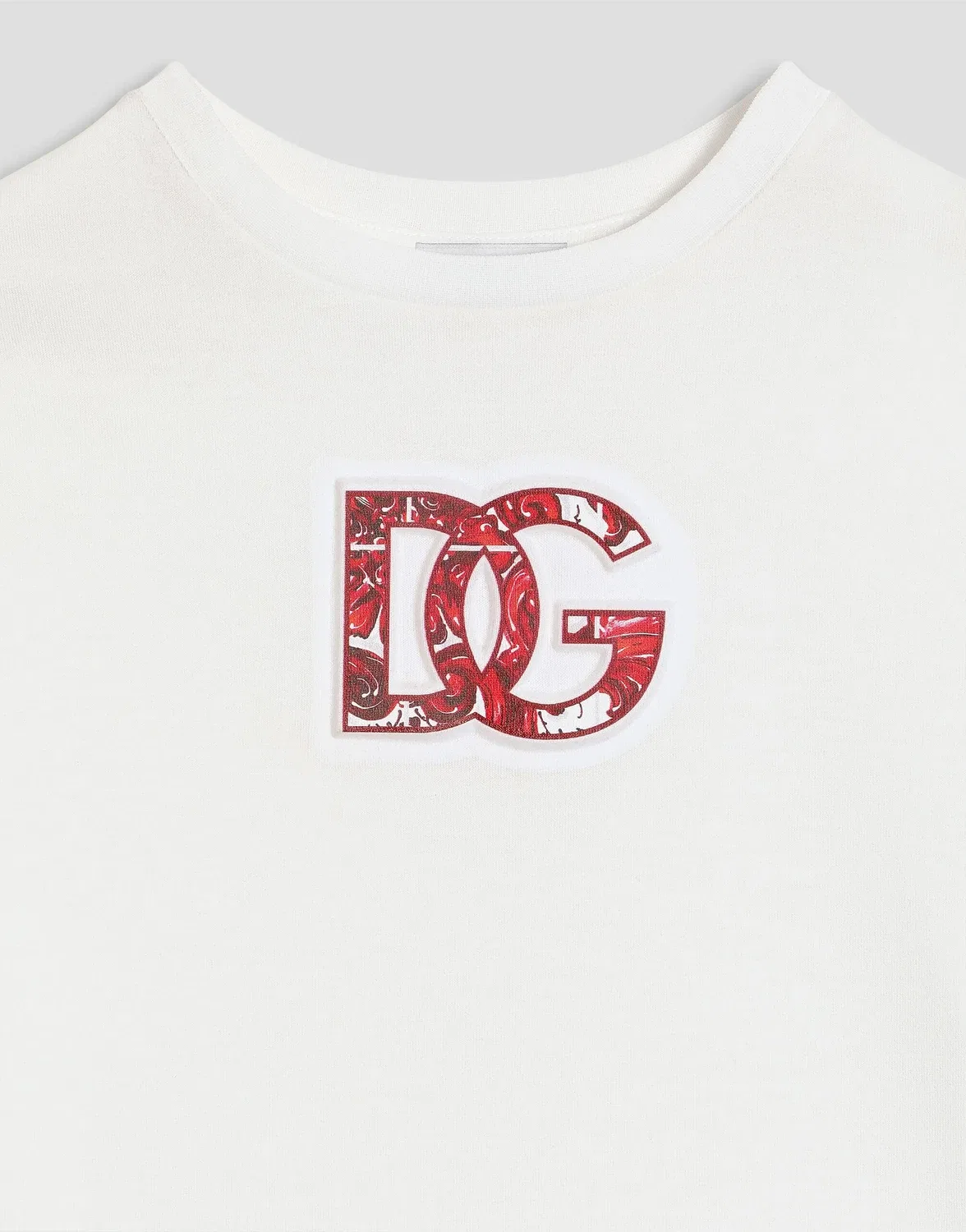 Футболка из джерси с тисненым логотипом DOLCE & GABBANA, белый — фото 3