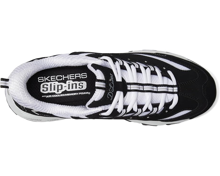 Кроссовки SKECHERS D'Lites Hands Free Slip-INS, цвет Black White — фото 2