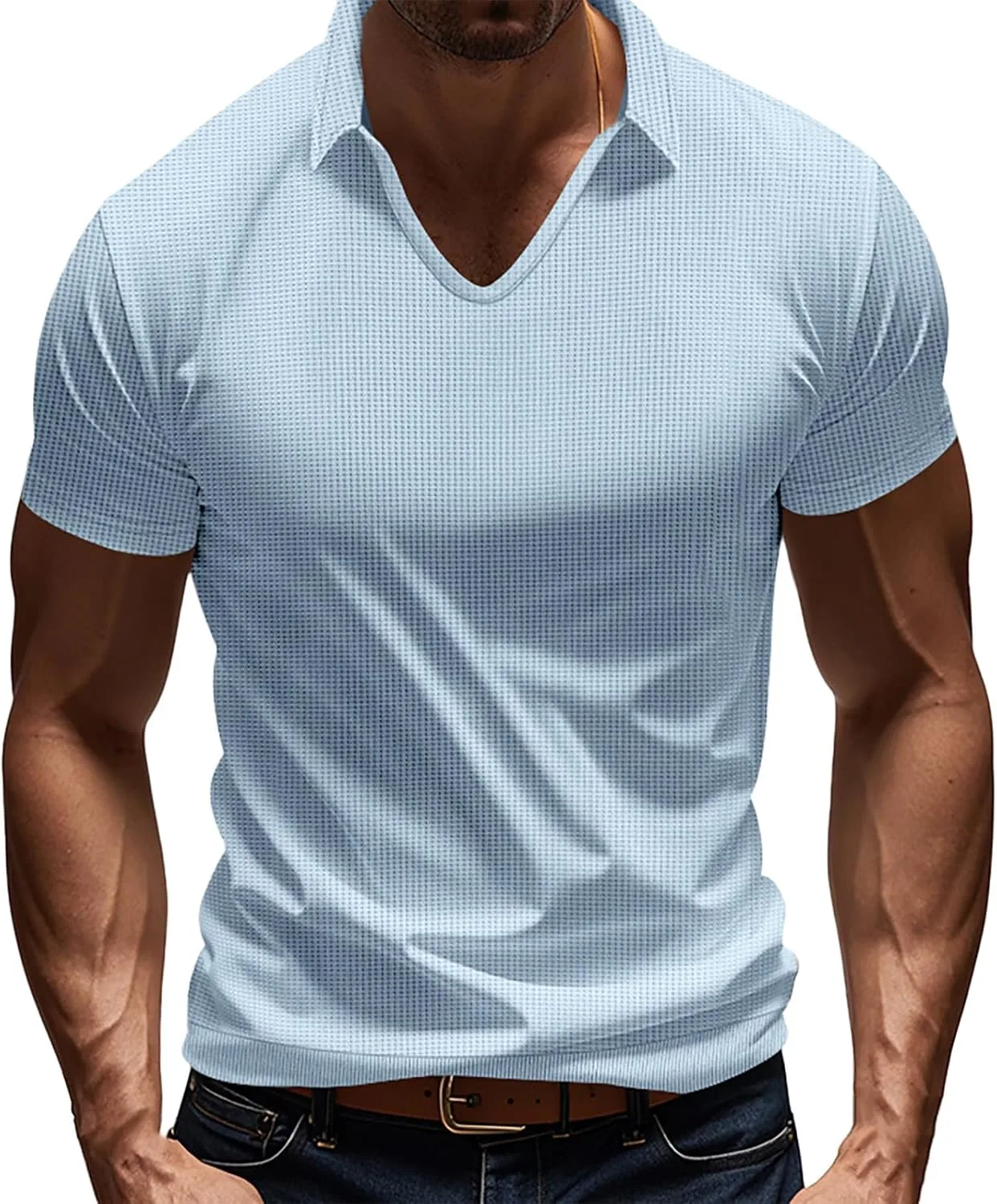 

Футболка для тренировок мужская Muscle Fit V-образный вырез