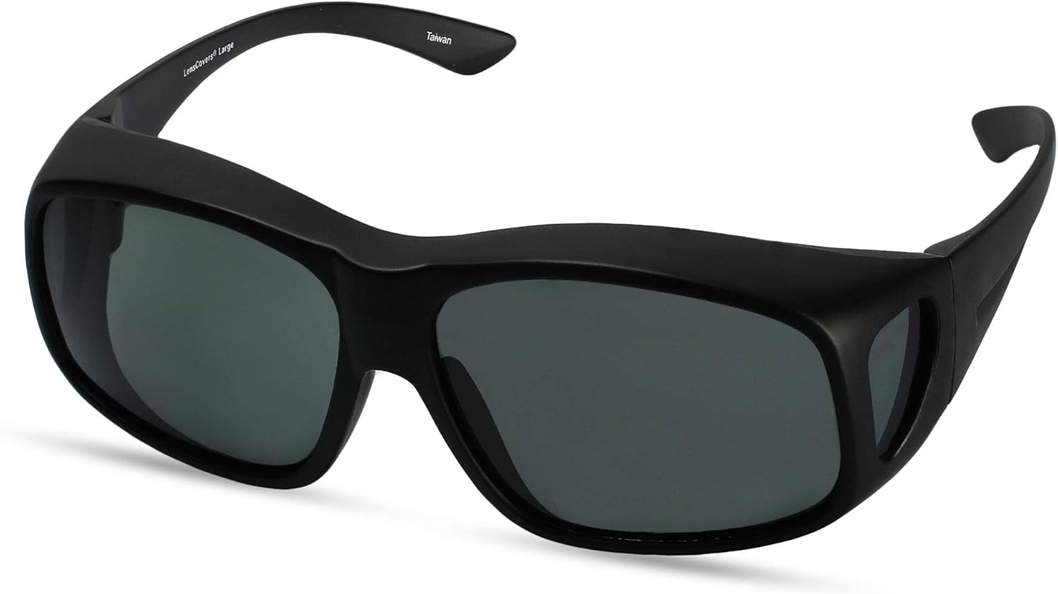 

Солнцезащитные очки LensCovers с поляризованными линзами и обтекаемой формой | Надеваются поверх солнцезащитных очков | Надеваются поверх обычных очков, Large Black Frame With Smoke Lens