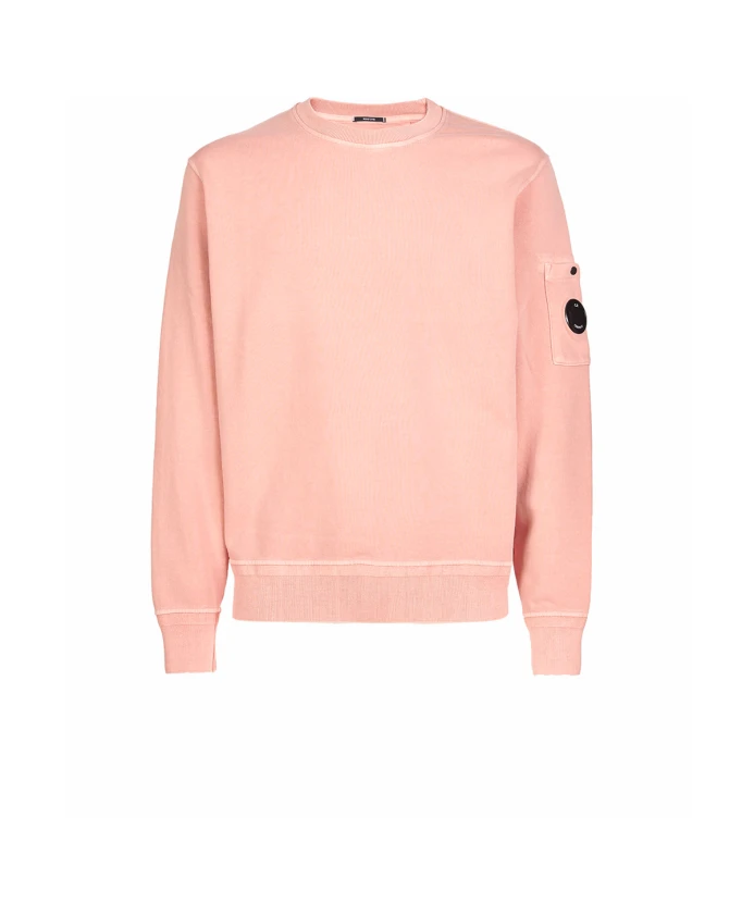 

Хлопковая флисовая толстовка с батиковым узором C.P. Company, розовый