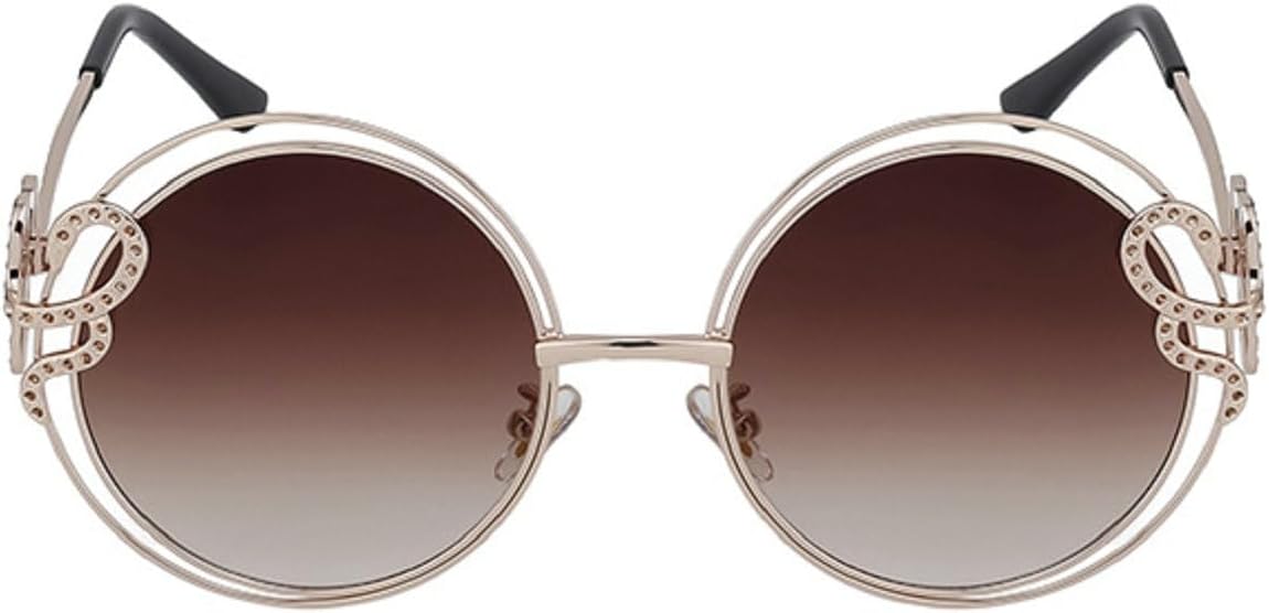 

Большие круглые солнцезащитные очки для женщин 2024 года, роскошные солнцезащитные очки в металлической оправе для женщин, модные очки с защитой от УФ-излучения 1999 года Melrose, Brown