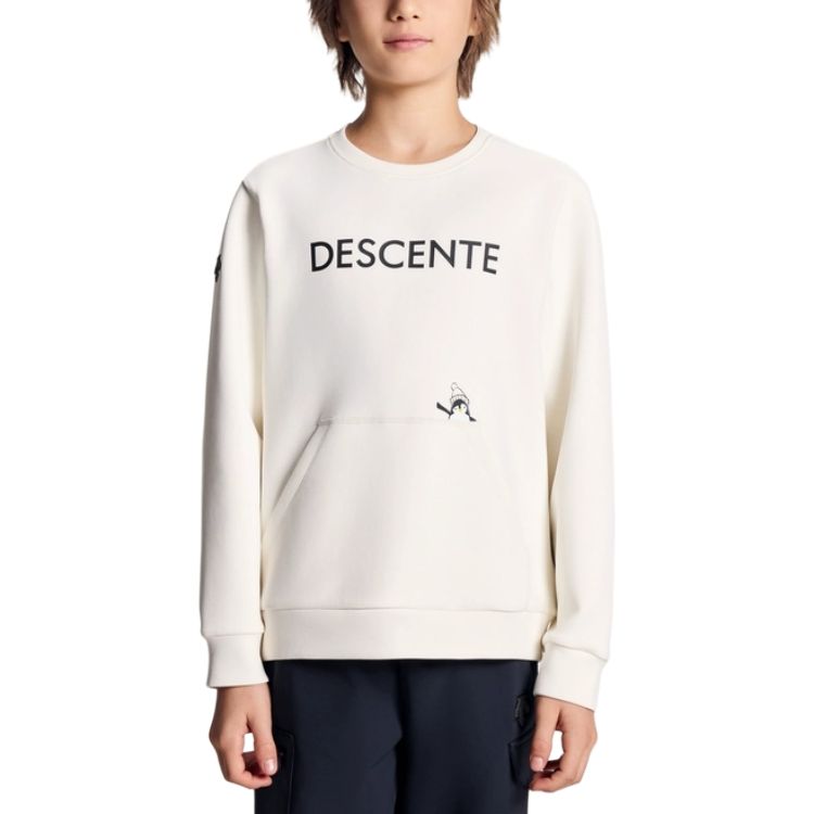 

Детская футболка с круглым вырезом, средней толщины Descente, cr-cream