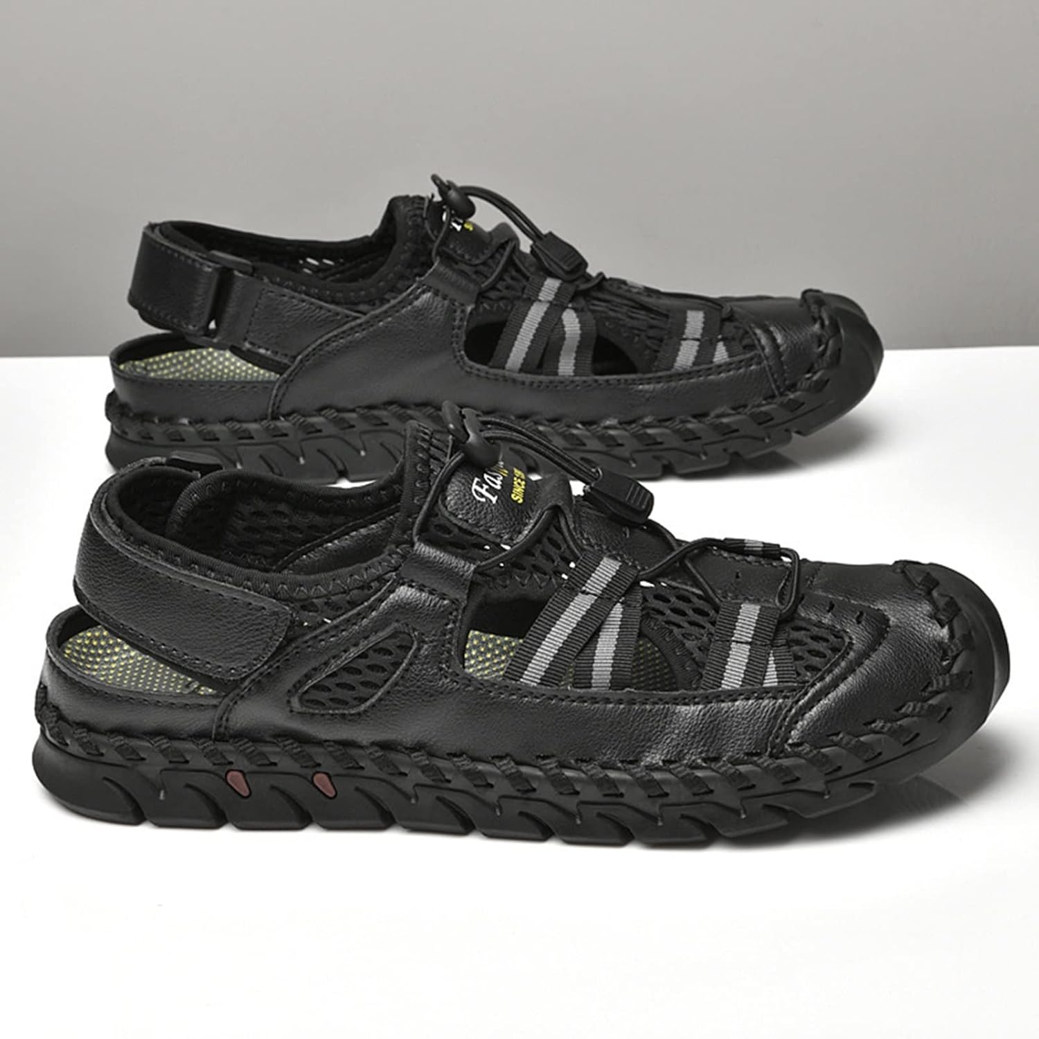 

Мужские сандалии легкие, мужские кожаные сандалии для походов на открытом воздухе, водонепроницаемые спортивные сандалии, сандалии-рыбаки для пляжа с закрытым носком, водные сандалии (Цвет: красновато-коричневый, Размер: 9.5) Ccmom