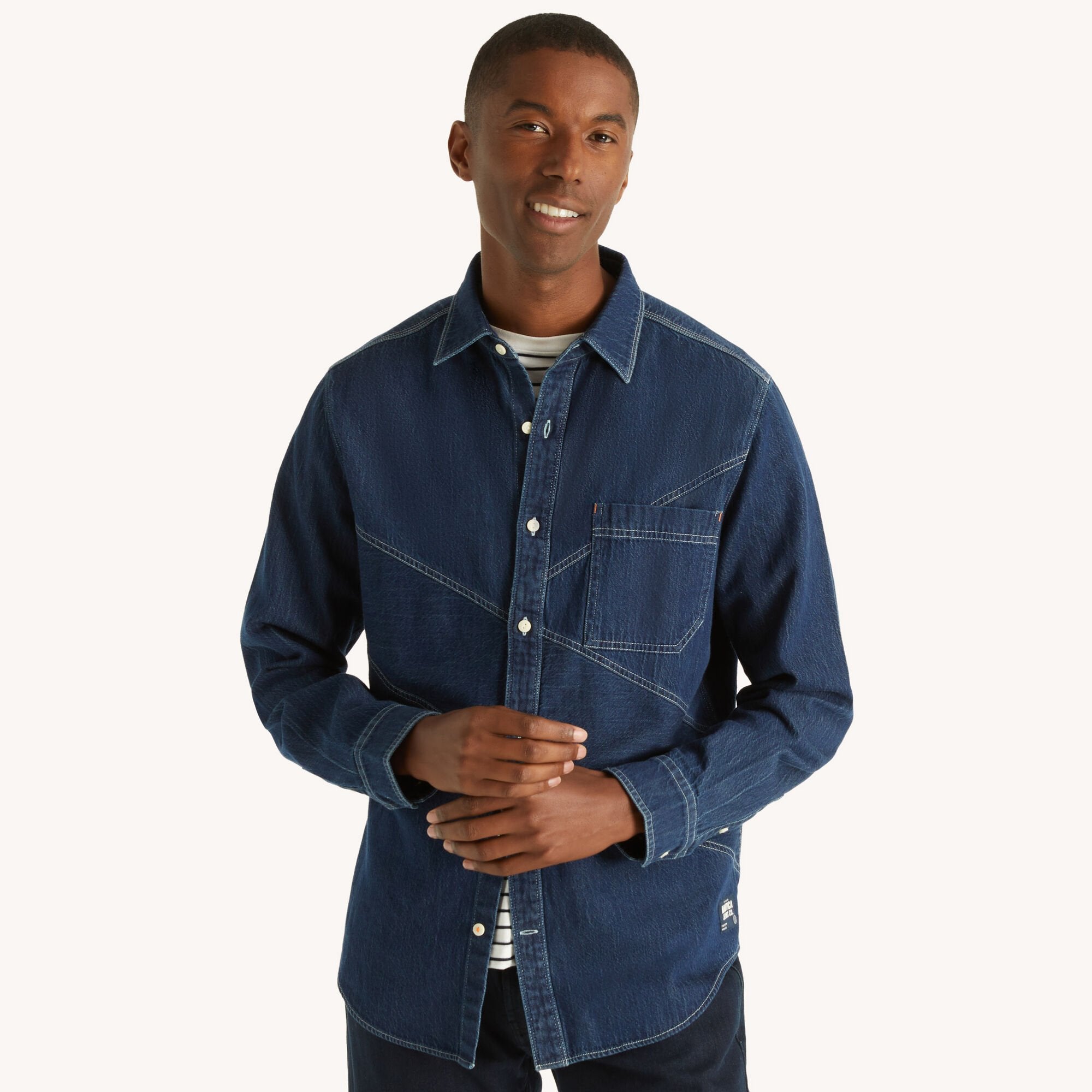 

Мужская джинсовая рубашка Nautica Nautica Jeans Co, цвет star sapphire